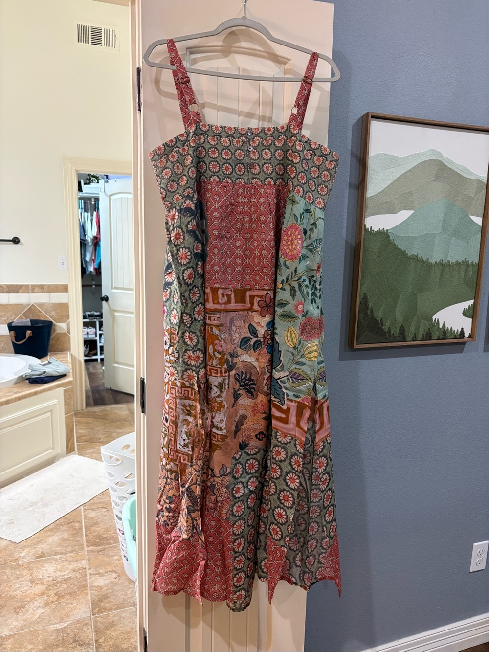 Natural Life -Patti Maxi Dress - Patchwork Medallion Floral - M